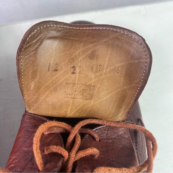 TAUER & JOHNSON Shoes Oxford Mens 12 Brown Handcrafted Leather Lace Up - Picture 10 of 15